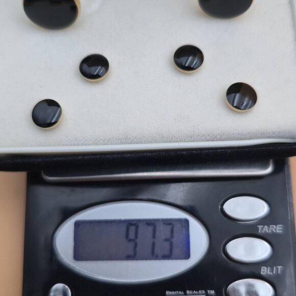 Swank Gold And Black Cuff Links With Accessories B790 - Picture 6 of 6